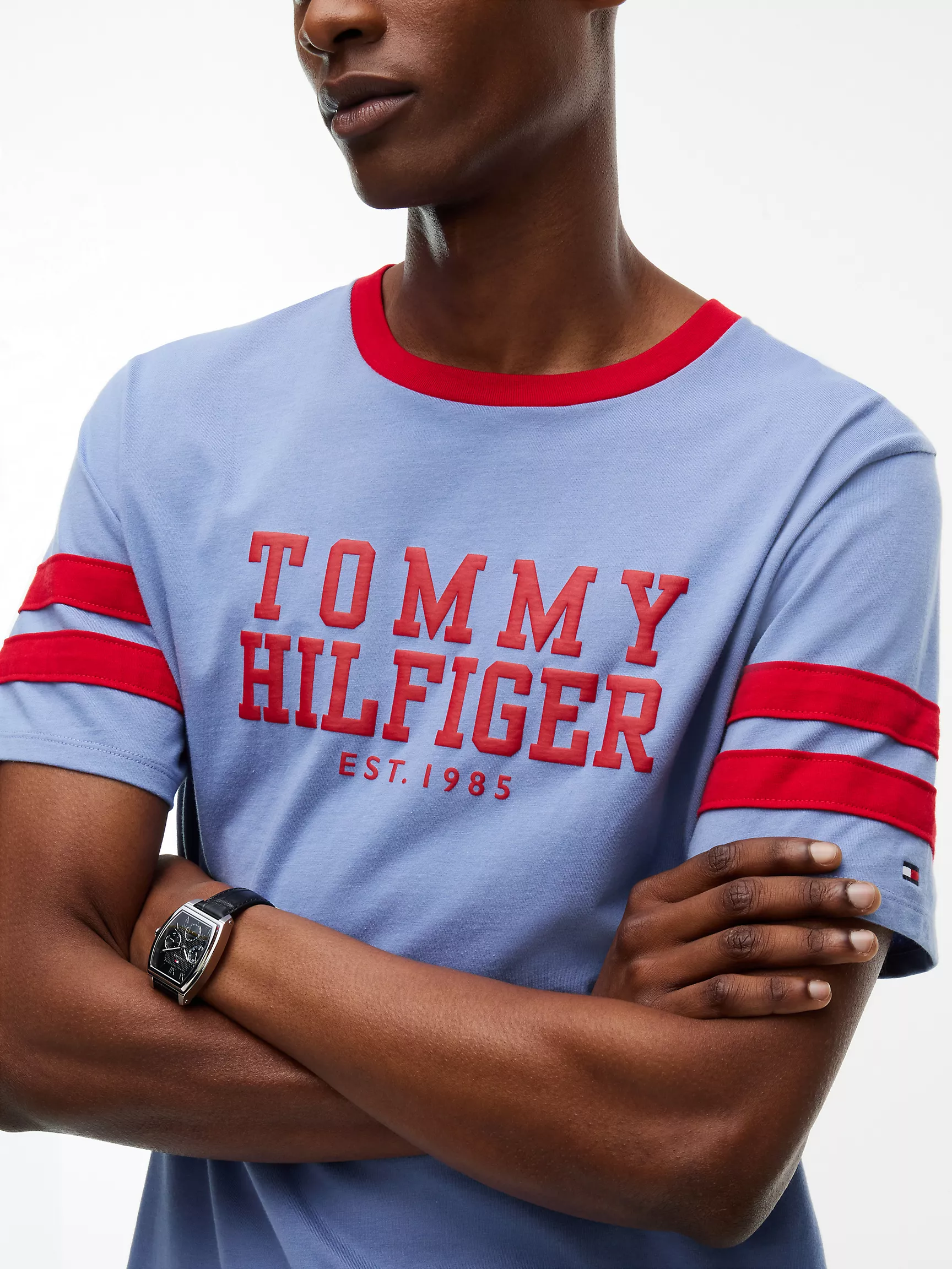Varsity Logo Stripe T-Shirt-Washed Ink - Image 2