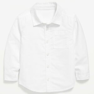 Long-Sleeve Oxford Shirt for Toddler Boys-Bright White
