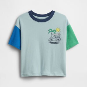 Baby & Toddler Oversized Brannan Bear Varsity Graphic Logo T-Shirt-Sail Blue
