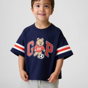 Baby & Toddler Oversized Brannan Bear Varsity Graphic Logo T-Shirt-Navy Uniform
