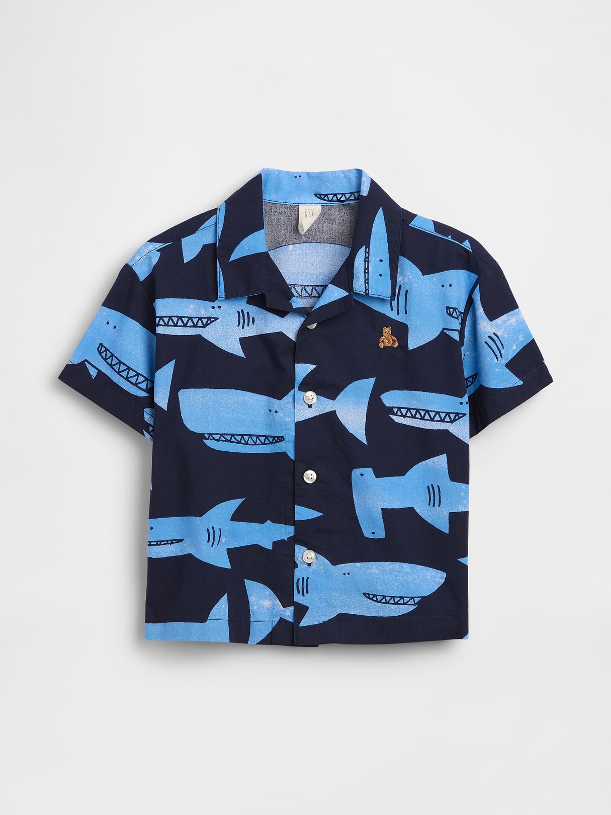 Baby & Toddler Organic Cotton Poplin Print Shirt-Shark