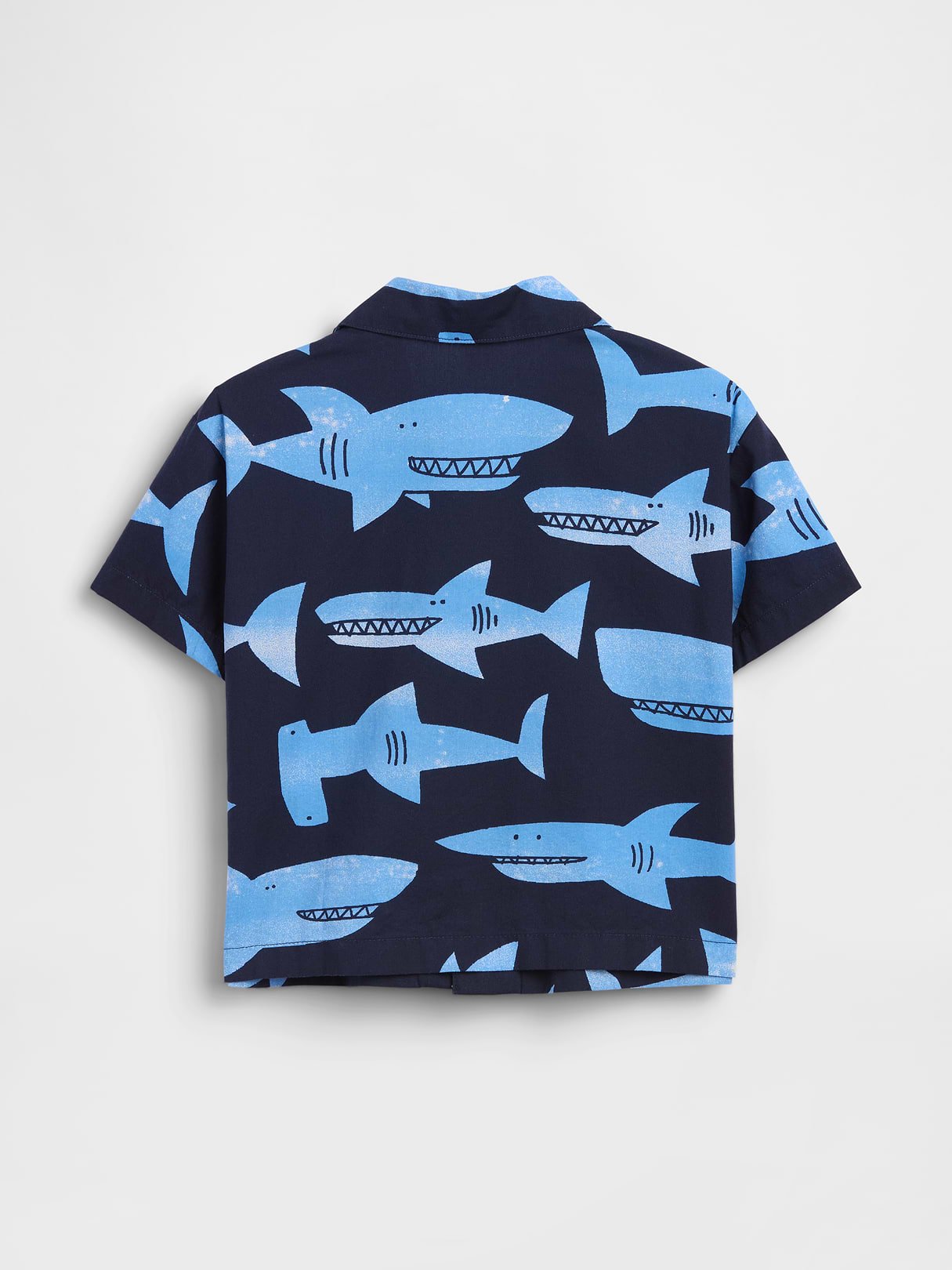 Baby & Toddler Organic Cotton Poplin Print Shirt-Shark