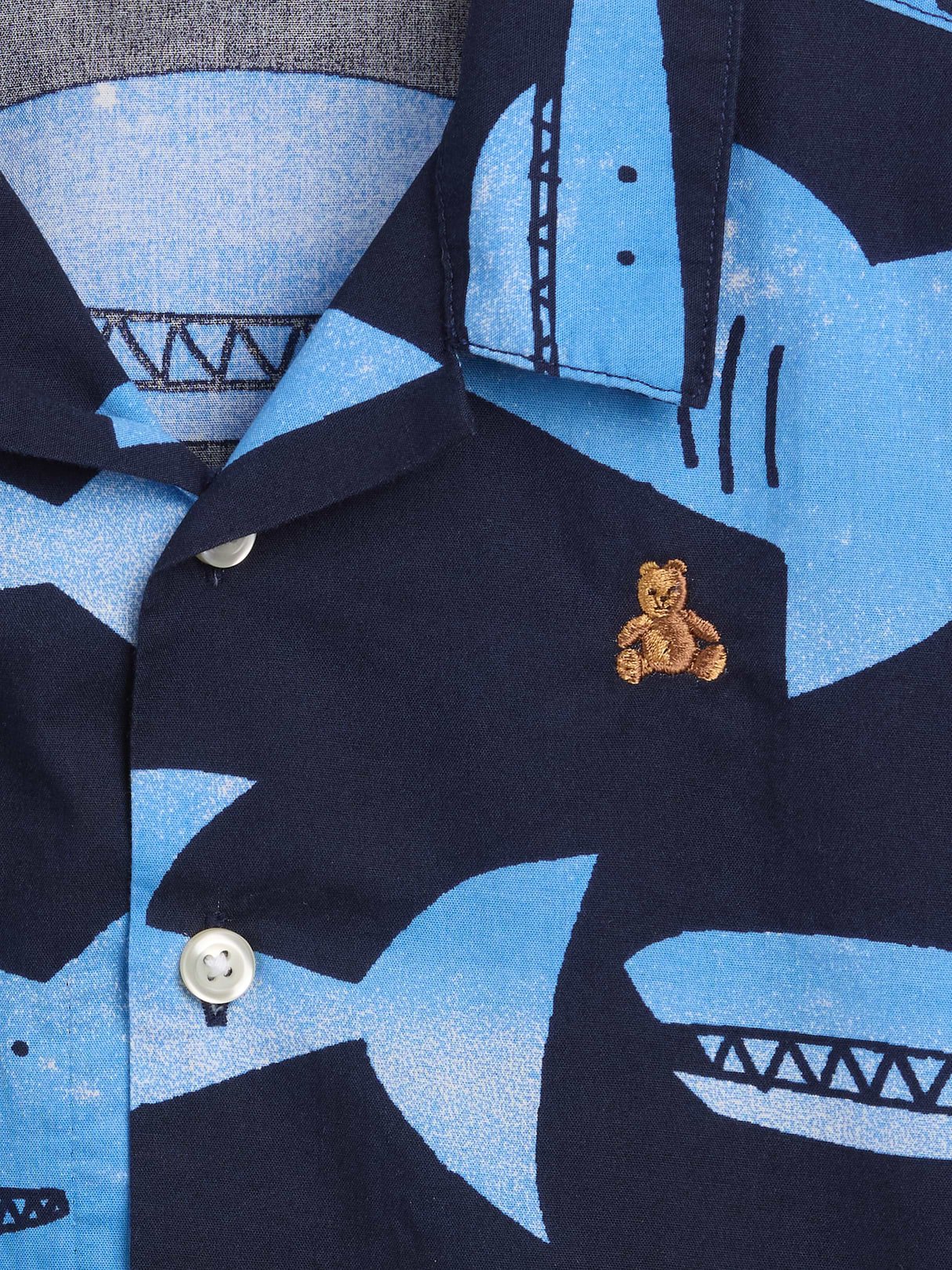 Baby & Toddler Organic Cotton Poplin Print Shirt-Shark