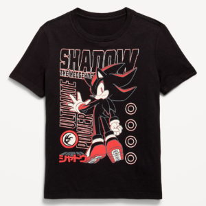 Sonic The Hedgehog™ Shadow Gender-Neutral Graphic T-Shirt for Kids-Black Jack