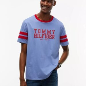 Varsity Logo Stripe T-Shirt-Washed Ink