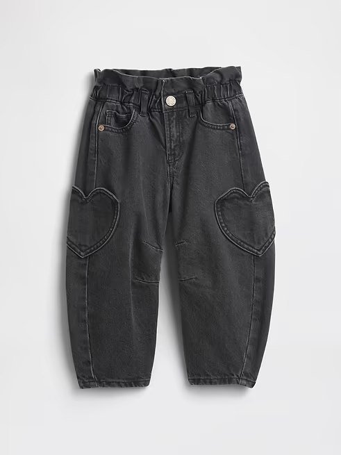 babyGap Paperbag Horseshoe Jeans-Black Wash Hearts