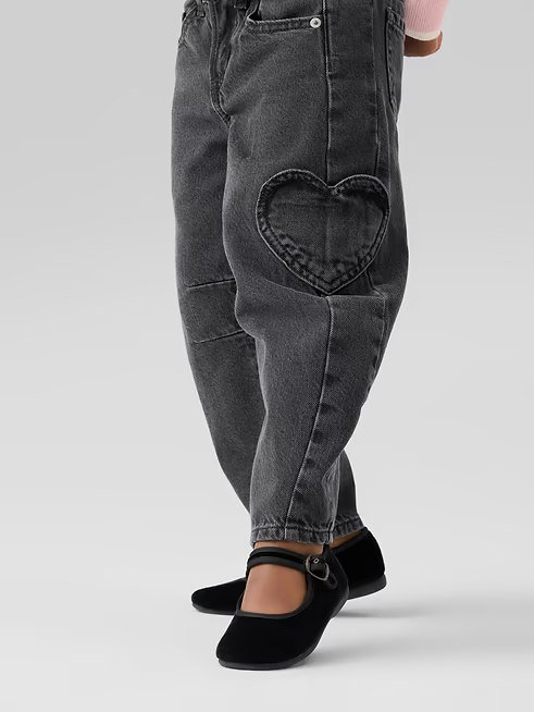 babyGap Paperbag Horseshoe Jeans-Black Wash Hearts - Image 2
