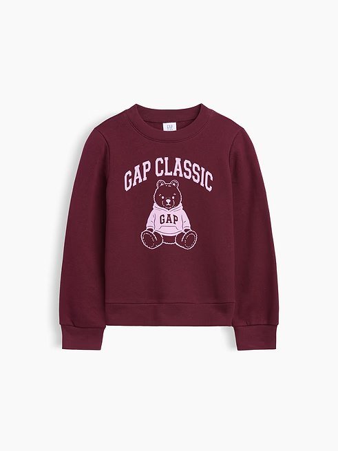 Kids Graphic Sweatshirt-Red Bear Logo