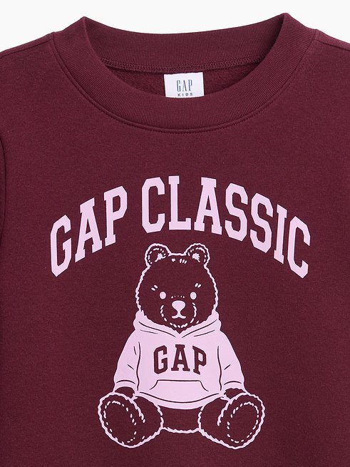 Kids Graphic Sweatshirt-Red Bear Logo - Image 2