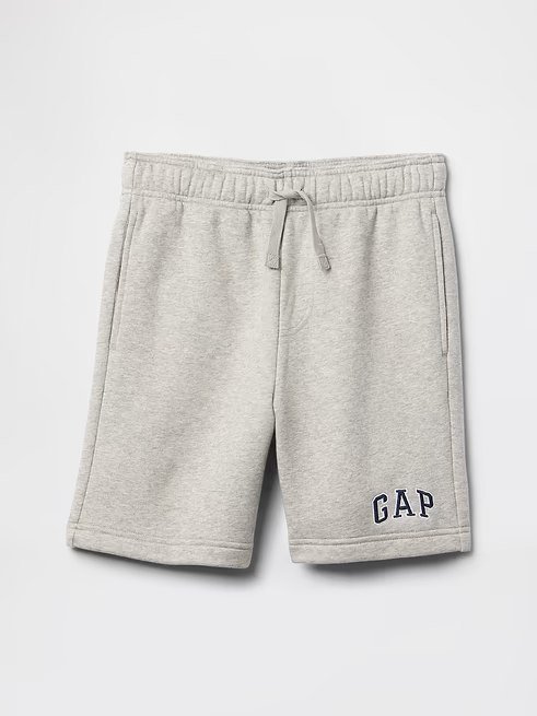 Kids Relaxed Gap Logo Pull-On Shorts-Light Heather Gray