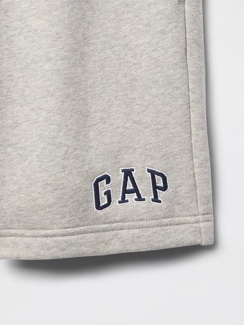 Kids Relaxed Gap Logo Pull-On Shorts-Light Heather Gray - Image 2