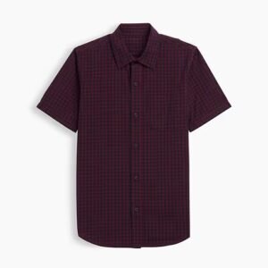 Kids Print Poplin Shirt-Tuscan Red