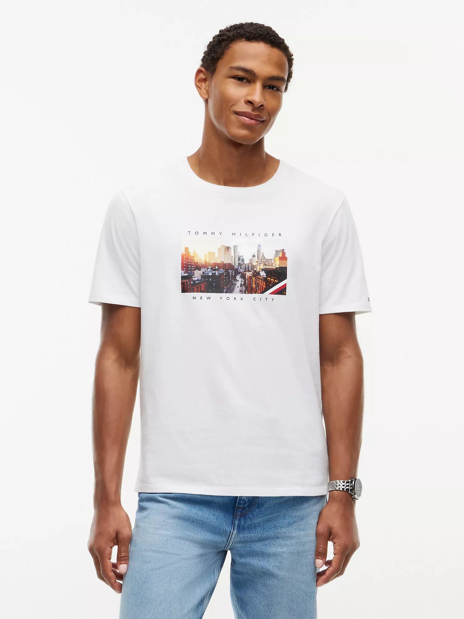NYC Skyline Graphic T-Shirt-Optic White