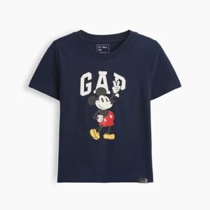babyGap × Disney Mickey Mouse Logo T-Shirt-Peace Navy