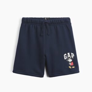 babyGap × Disney Mickey Mouse Relaxed Pull-On Logo Shorts-Peace Navy