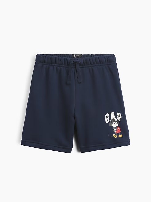babyGap × Disney Mickey Mouse Relaxed Pull-On Logo Shorts-Peace Navy