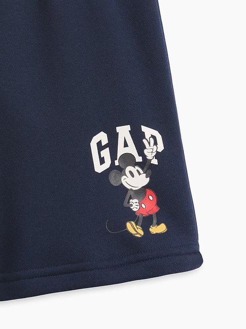 babyGap × Disney Mickey Mouse Relaxed Pull-On Logo Shorts-Peace Navy - Image 2