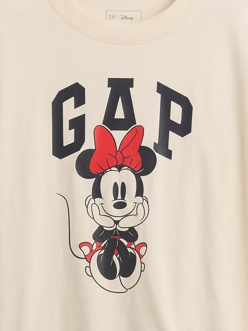 GapKids × Disney Minnie Mouse Oversized Logo T-Shirt-Tan Chino - Image 2