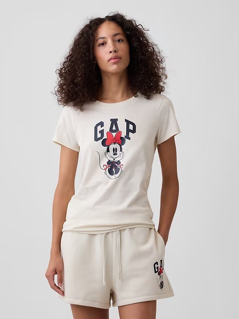 Gap × Disney Minnie Mouse Logo T-Shirt-Chino Minnie