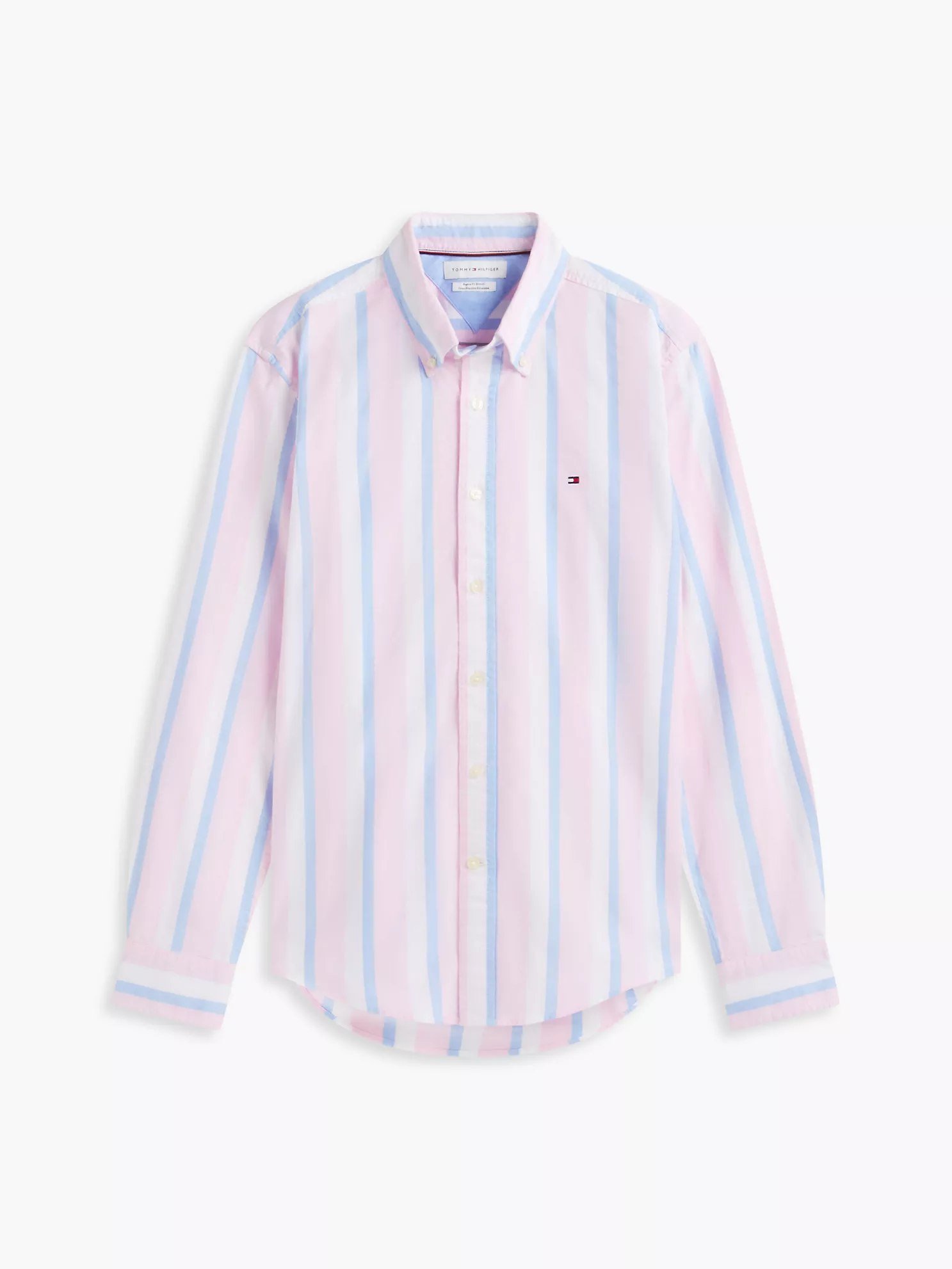 Regular Fit Striped Oxford Shirt-Classic Pink - Image 4