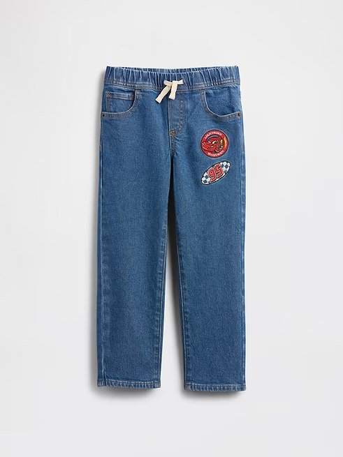 babyGap × Disney Cars Pull-On Original Straight Jeans- Medium Wash Lightning Mcqueen