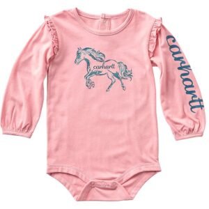 Girls’ Long Sleeve Mare Bodysuit (Baby)-Rose Tint Heather