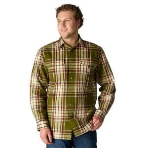 Hubbard Loose LS Plaid Shirt-Dark Bronzed Green