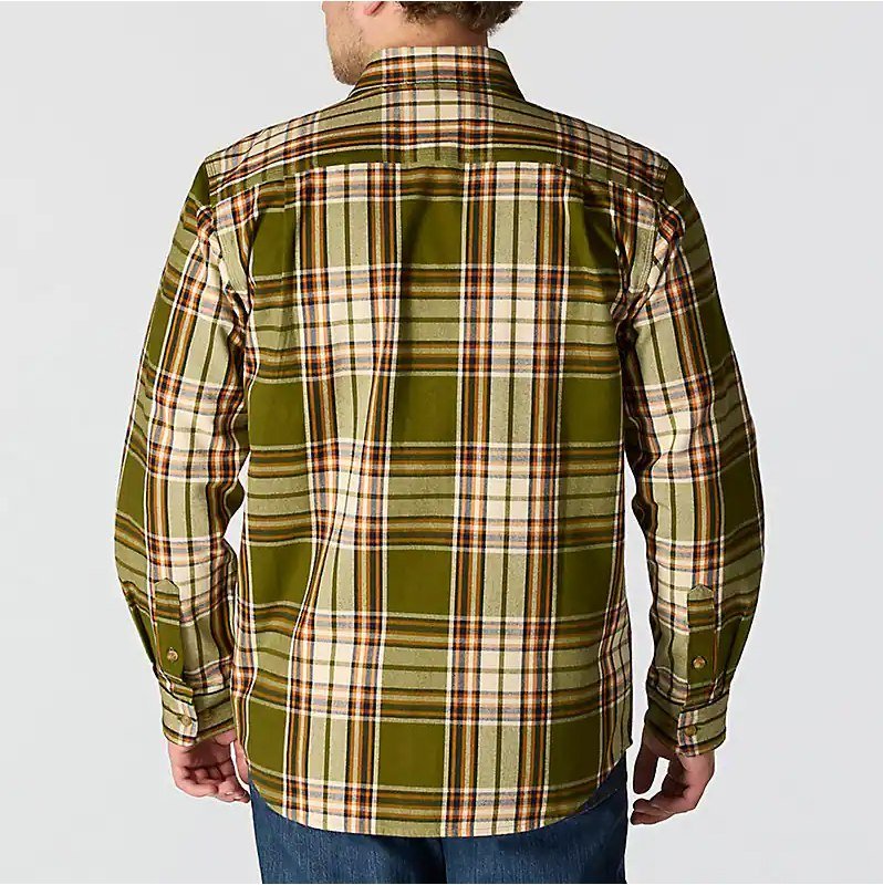 Hubbard Loose LS Plaid Shirt-Dark Bronzed Green