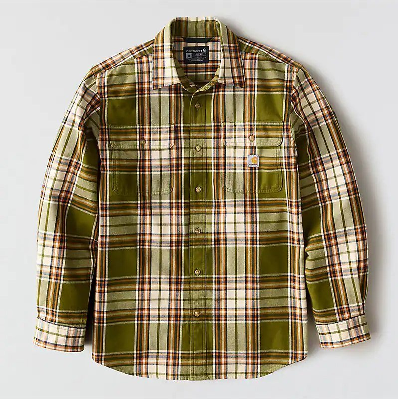 Hubbard Loose LS Plaid Shirt-Dark Bronzed Green