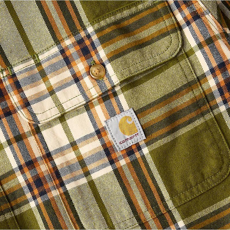Hubbard Loose LS Plaid Shirt-Dark Bronzed Green