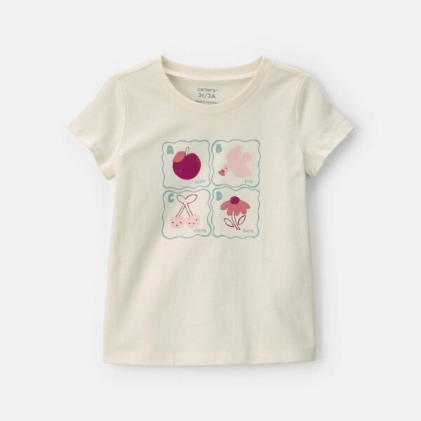 Toddler Girl Graphic Tee-Abc Cream