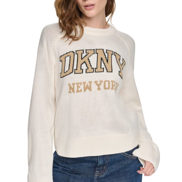 Bell Sleeve Raglan Logo Sweater-Eggnog/Travertine/Black
