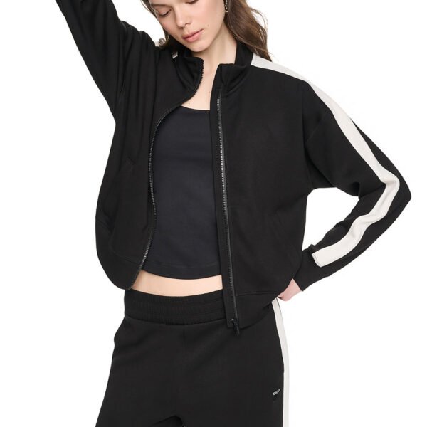 Side Stripe Full Zip Jacket-Black/Eggnog