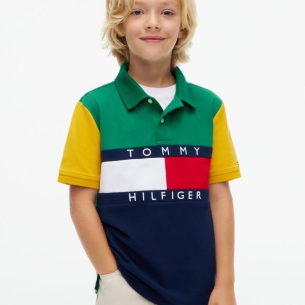 Kids’ Flag Colorblock Stretch Polo Boys-Green