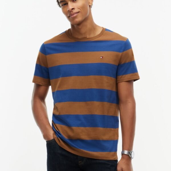 Rugby Stripe T-Shirt-Pecan Nut