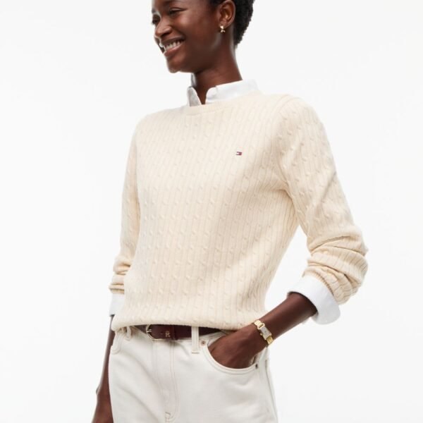 Cable Knit Sweater-Beige