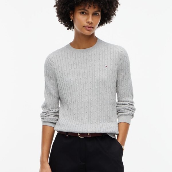 Cable Knit Sweater-Grey