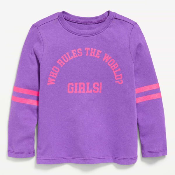 Long-Sleeve Graphic T-Shirt for Toddler Girls-Black Plum