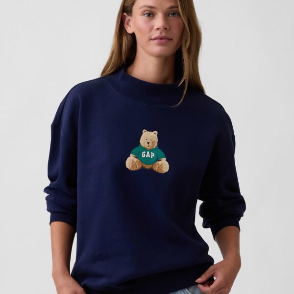 Relaxed Brannan Bear Mockneck Sweatshirt-Vintage Navy