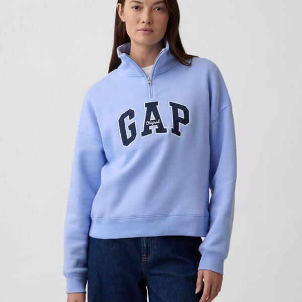 Relaxed Gap Logo Half-Zip Mockneck Sweatshirt-Resolution Blue