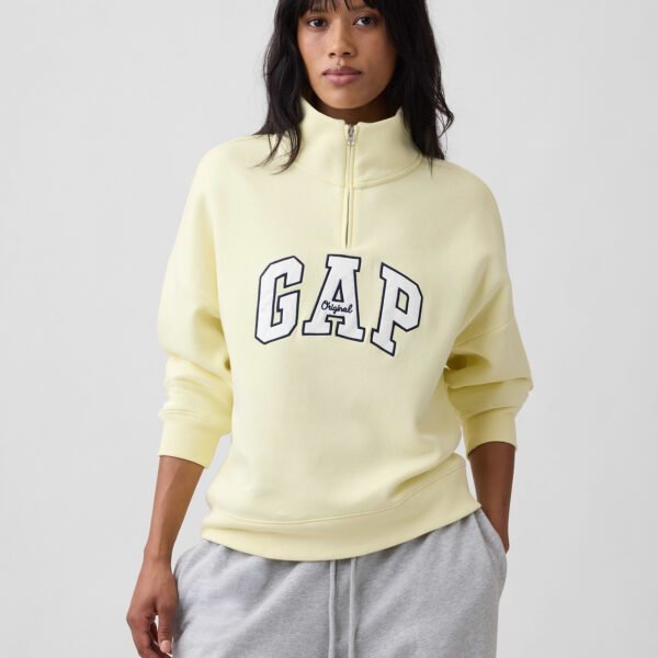 Relaxed Gap Logo Half-Zip Mockneck Sweatshirt-New Honeysuckle Yellow