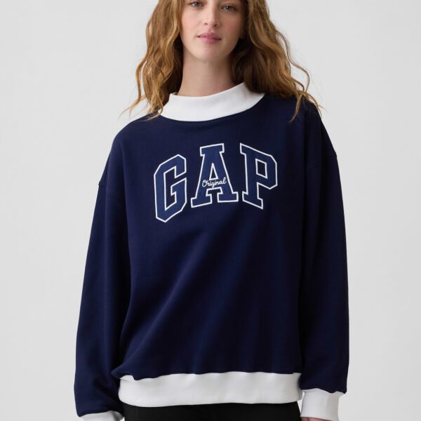 Oversized Gap Logo Mockneck Sweatshirt-Navy Uniform