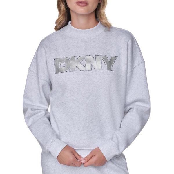 Foil Rhinestone Logo Sweatshirt-ptic Heather/Silver