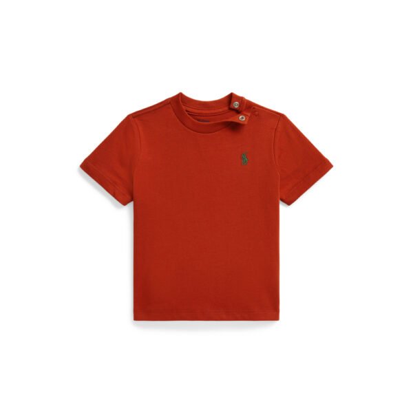 Cotton Jersey Crewneck Tee Baby Boys-Varsity Orange